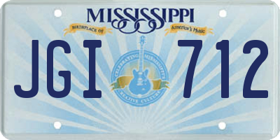 MS license plate JGI712