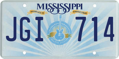 MS license plate JGI714