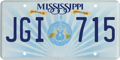 MS license plate JGI715