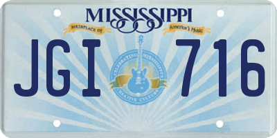 MS license plate JGI716