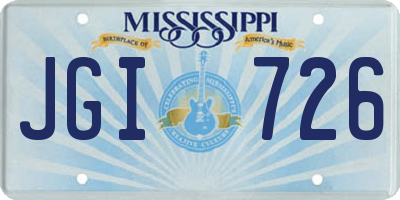 MS license plate JGI726