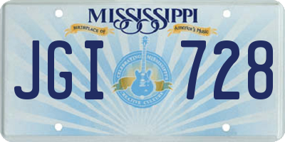MS license plate JGI728