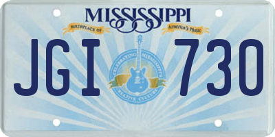 MS license plate JGI730