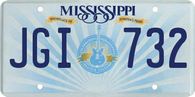 MS license plate JGI732