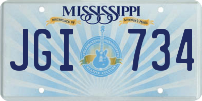 MS license plate JGI734