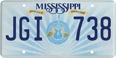 MS license plate JGI738