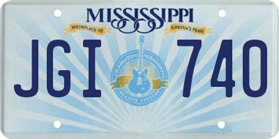 MS license plate JGI740