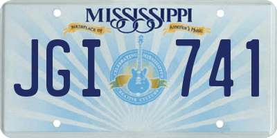 MS license plate JGI741