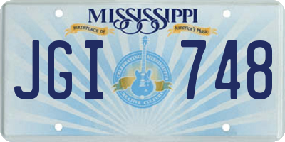 MS license plate JGI748