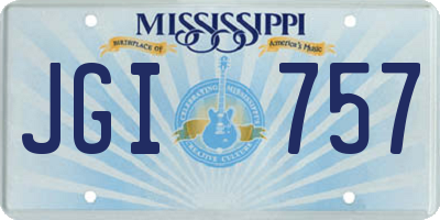 MS license plate JGI757