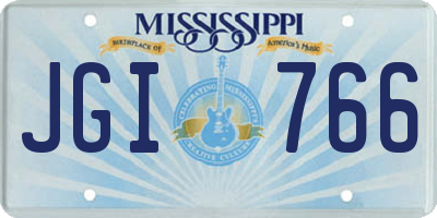 MS license plate JGI766