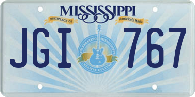 MS license plate JGI767