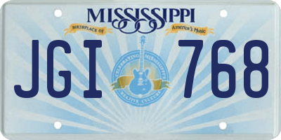 MS license plate JGI768