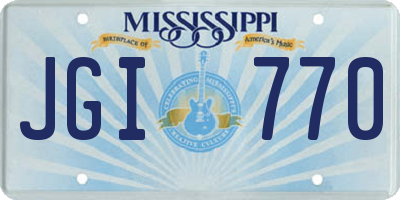 MS license plate JGI770