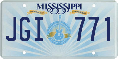 MS license plate JGI771