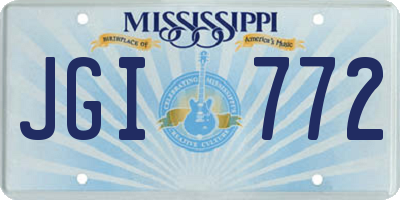 MS license plate JGI772