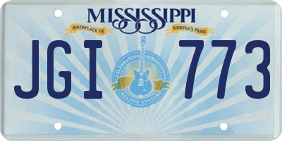 MS license plate JGI773