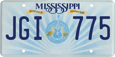 MS license plate JGI775