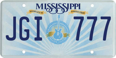 MS license plate JGI777