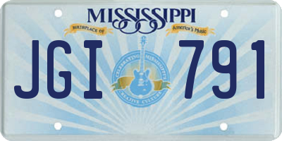 MS license plate JGI791