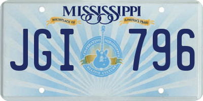 MS license plate JGI796