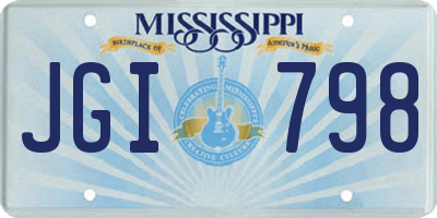 MS license plate JGI798