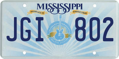 MS license plate JGI802