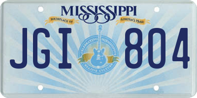 MS license plate JGI804