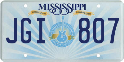 MS license plate JGI807