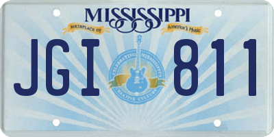 MS license plate JGI811