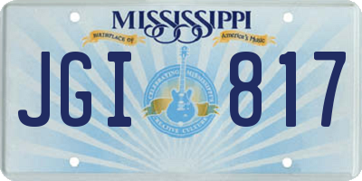 MS license plate JGI817
