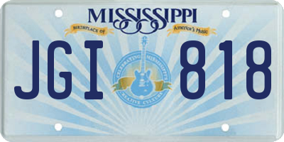 MS license plate JGI818
