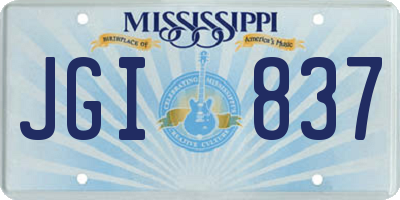 MS license plate JGI837