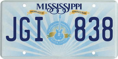 MS license plate JGI838