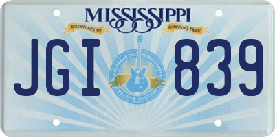 MS license plate JGI839