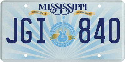 MS license plate JGI840