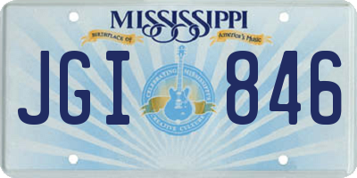 MS license plate JGI846