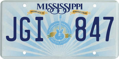 MS license plate JGI847