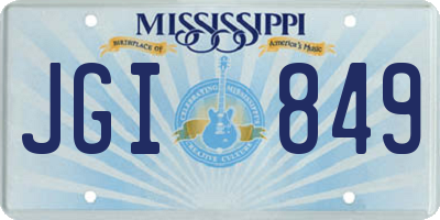 MS license plate JGI849