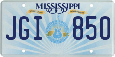 MS license plate JGI850