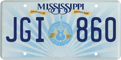MS license plate JGI860