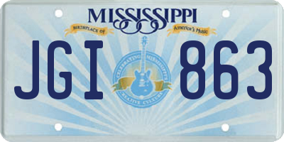 MS license plate JGI863