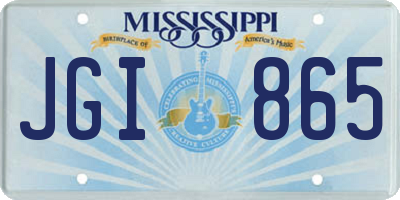 MS license plate JGI865