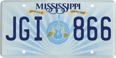MS license plate JGI866