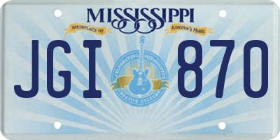 MS license plate JGI870