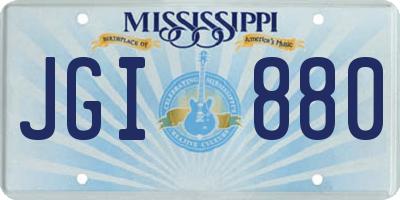 MS license plate JGI880