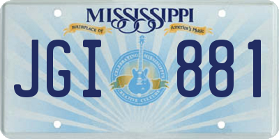 MS license plate JGI881