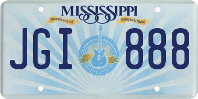 MS license plate JGI888
