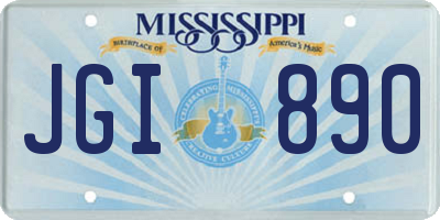 MS license plate JGI890