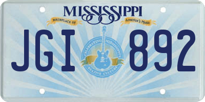 MS license plate JGI892
